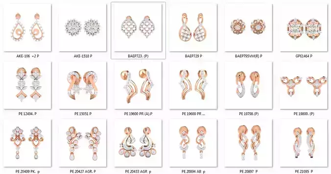250 Women Earrings 3dm jcd render details  3D print model