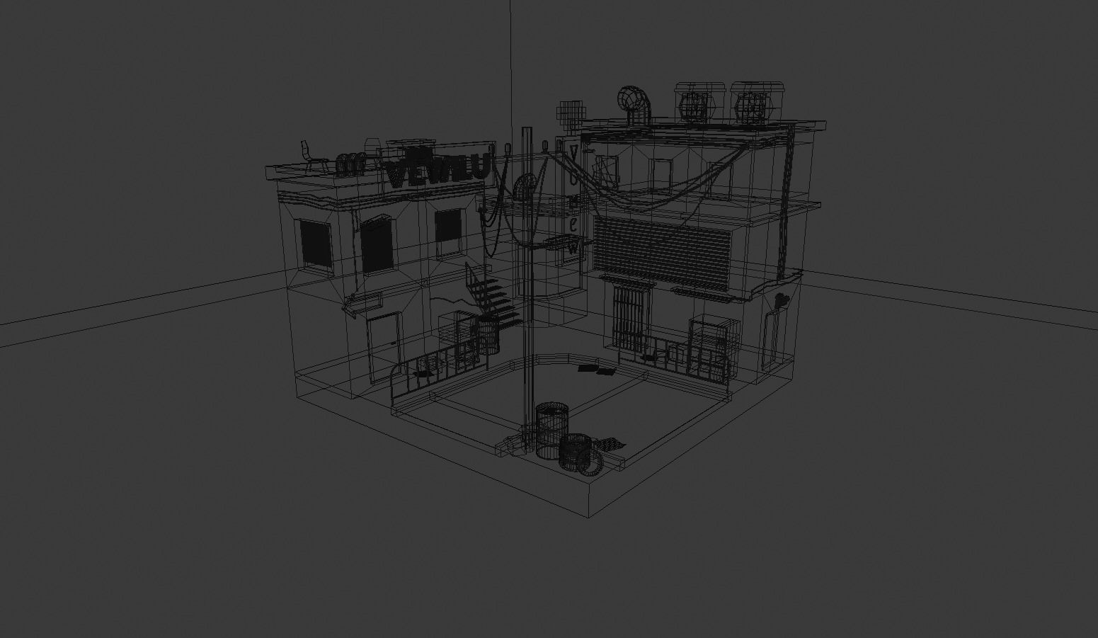 Low poly Cyberpunk City Low-poly 3D model_3
