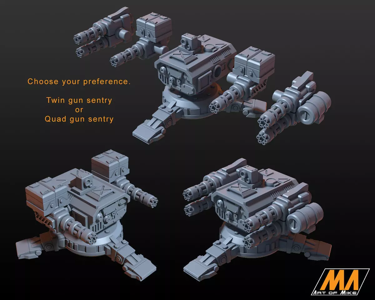 Sentry gun 3D print model_0