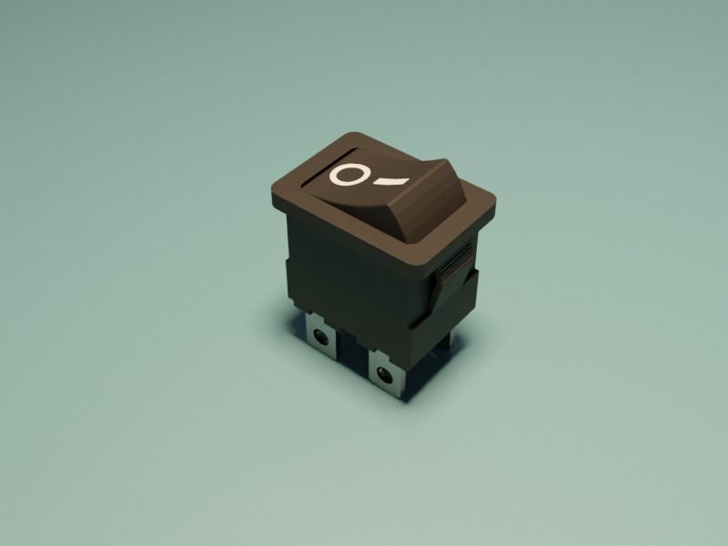 Power Rocker Switch 3D model_2