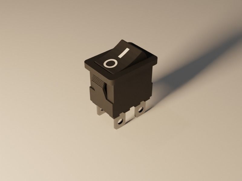 Power Rocker Switch 3D model_1
