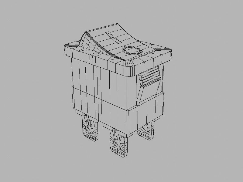 Power Rocker Switch 3D model_12