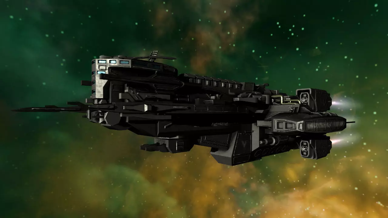 Sci Fi Mother Ship Low-poly 3D model_0