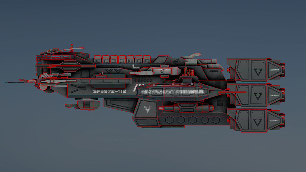 Sci Fi Mother Ship Low-poly 3D model_2