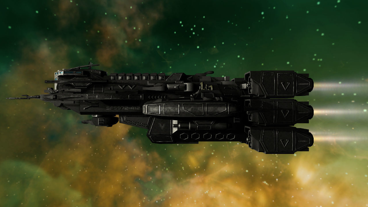 Sci Fi Mother Ship Low-poly 3D model_3