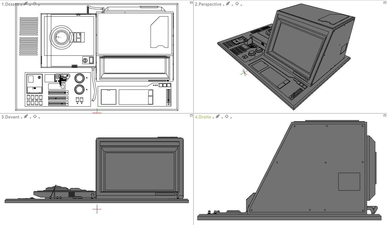Sci-fi Computer Panel Pack KitBash  3D model_16