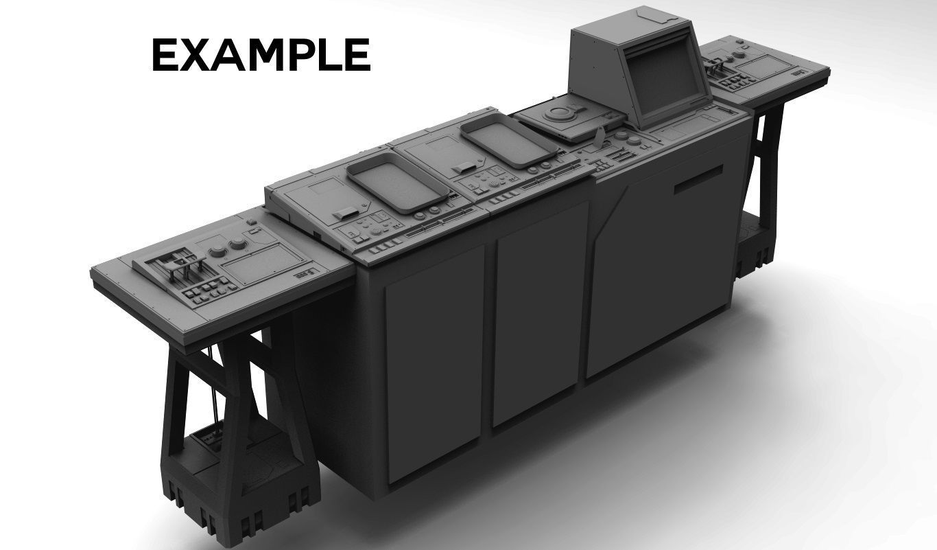 Sci-fi Computer Panel Pack KitBash  3D model_17
