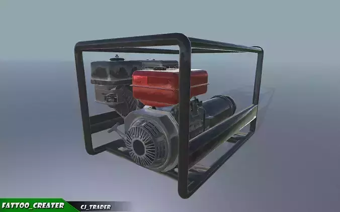 Low-poly Electric Generator PBR 3D Model