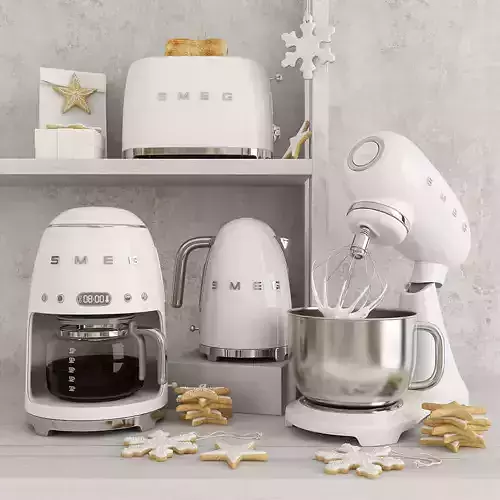 Smeg Set kitchen appliances with christmas decorations