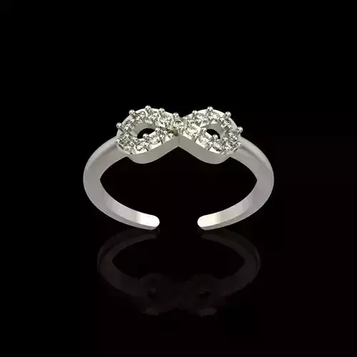 Women Infinity ring with diamonds 3dm stl vintage