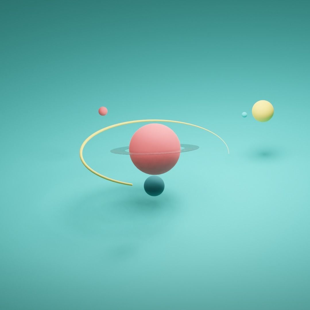 Planet System 3D Low Poly Low-poly 3D model_3