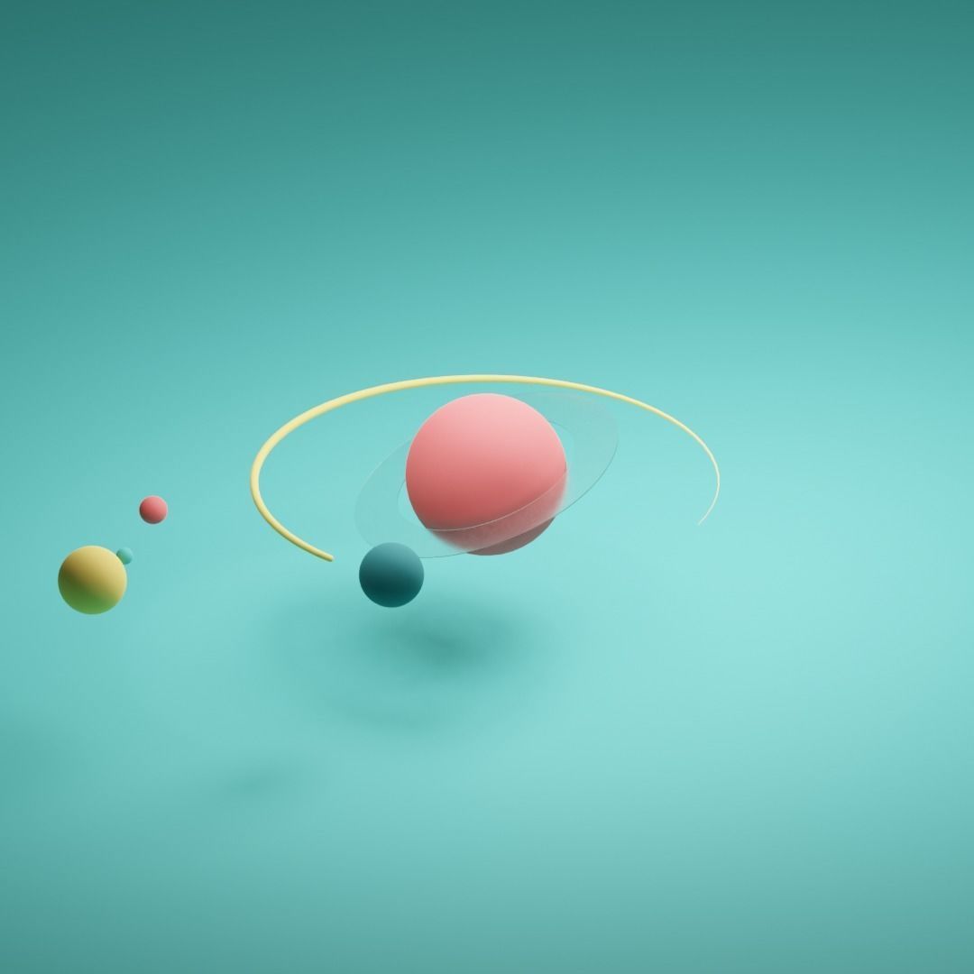 Planet System 3D Low Poly Low-poly 3D model_2