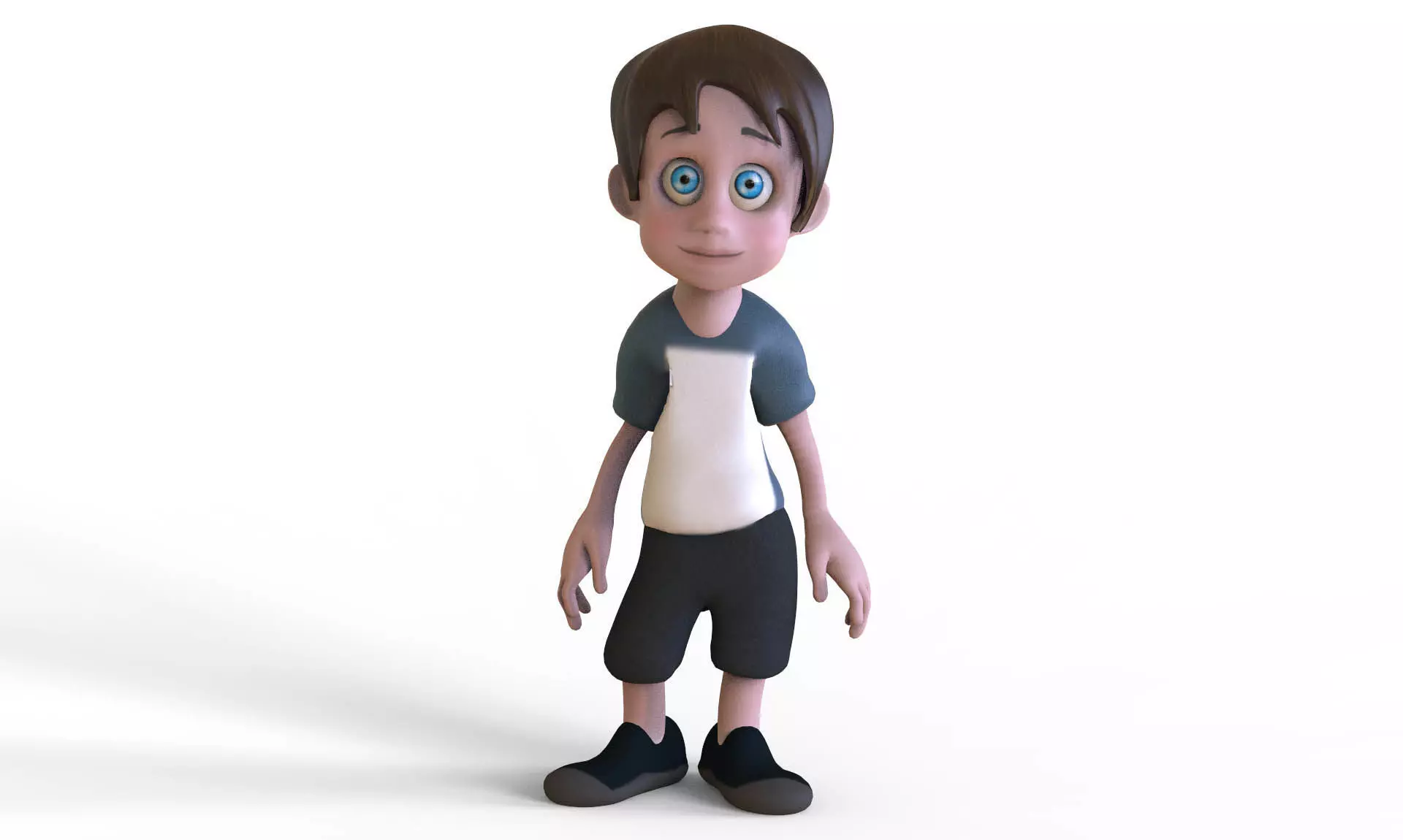 Toon Boy Low-poly 3D model_0
