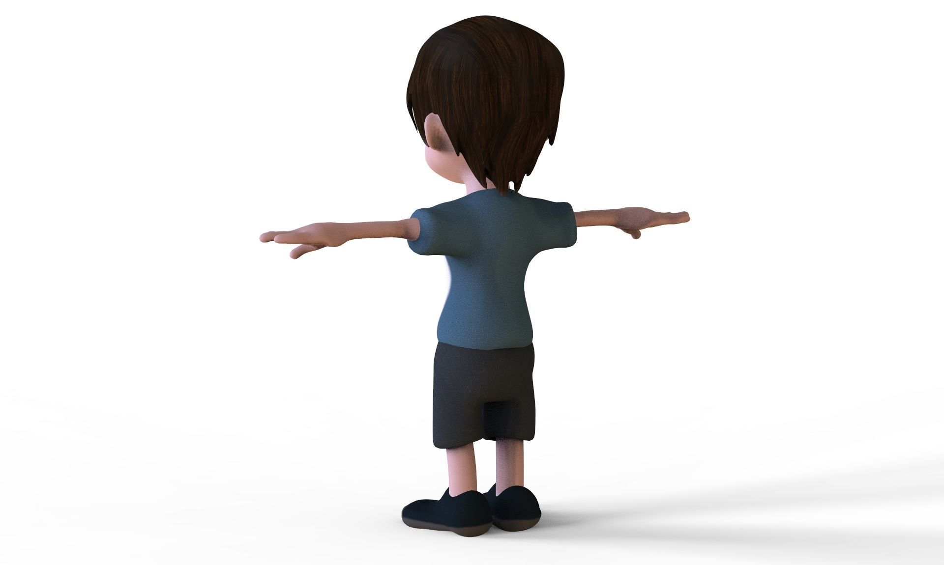 Toon Boy Low-poly 3D model_4