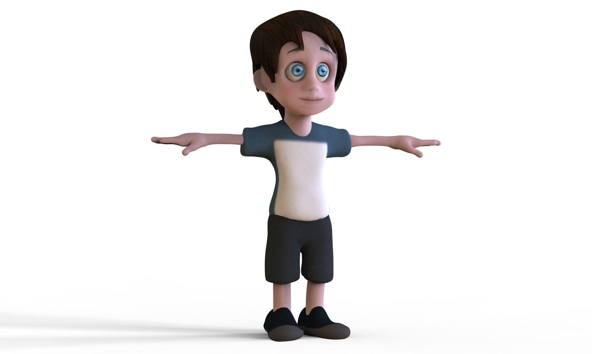 Toon Boy Low-poly 3D model_6