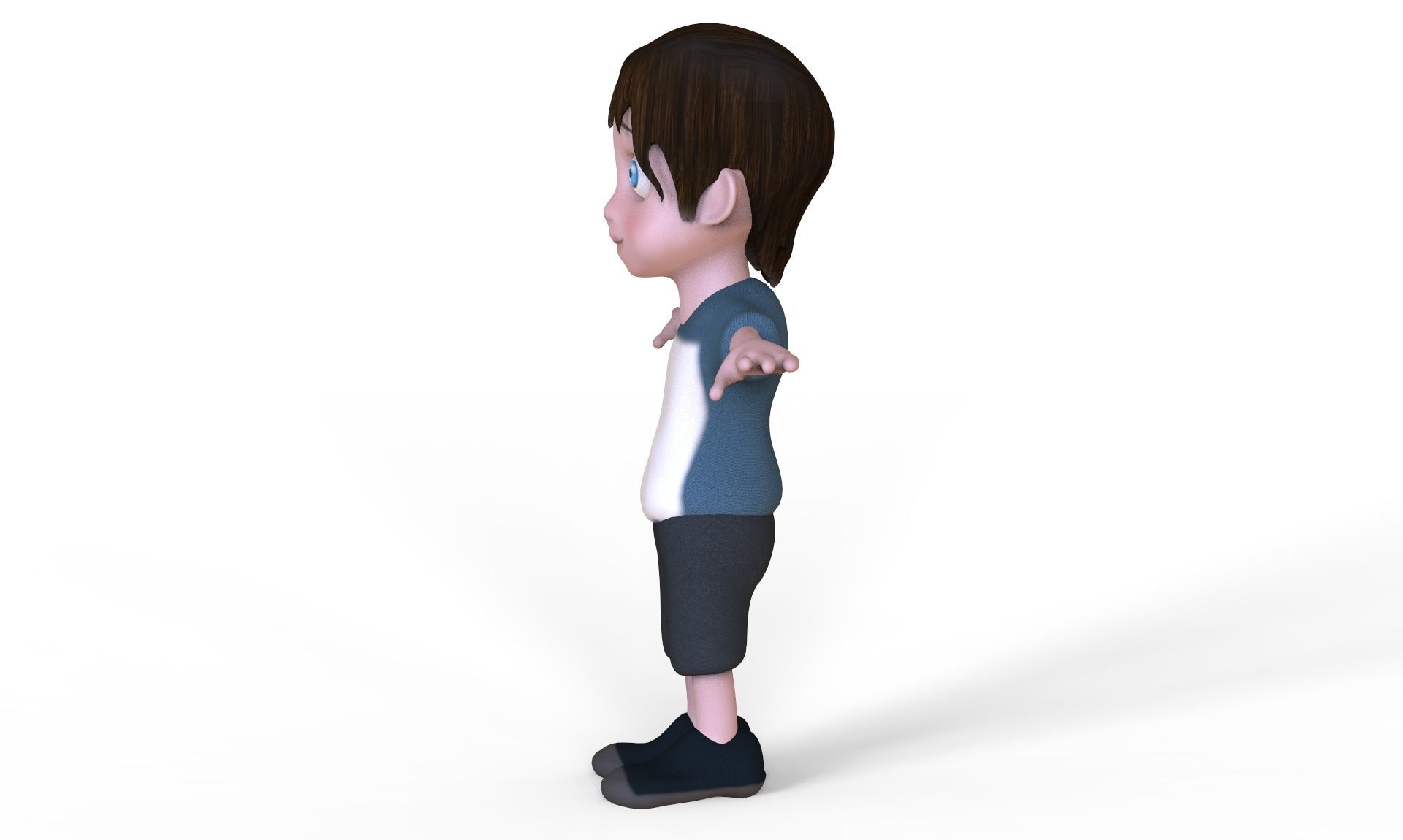 Toon Boy Low-poly 3D model_3