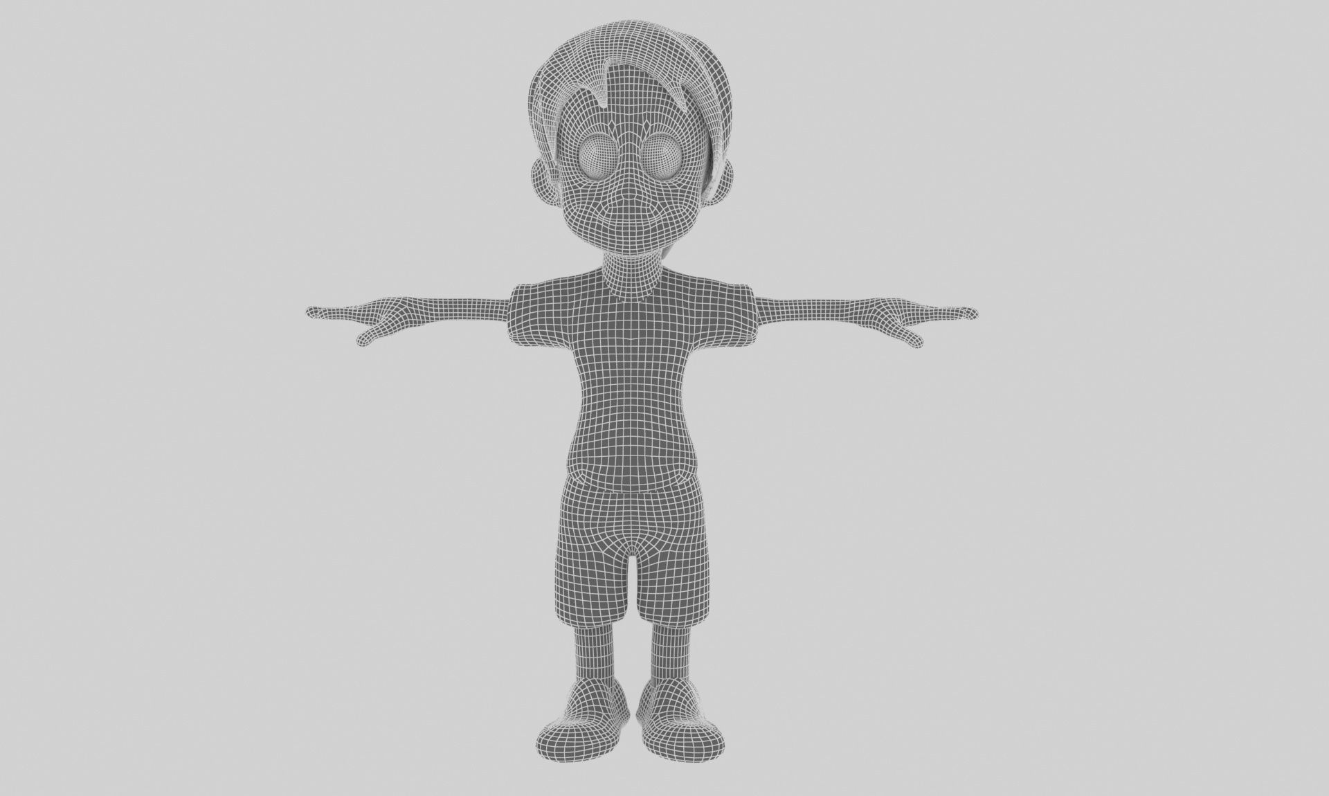 Toon Boy Low-poly 3D model_7