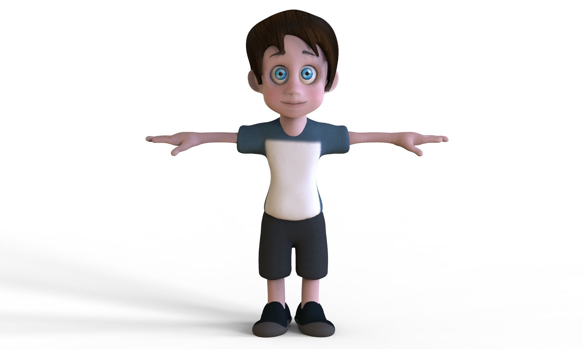 Toon Boy Low-poly 3D model_1