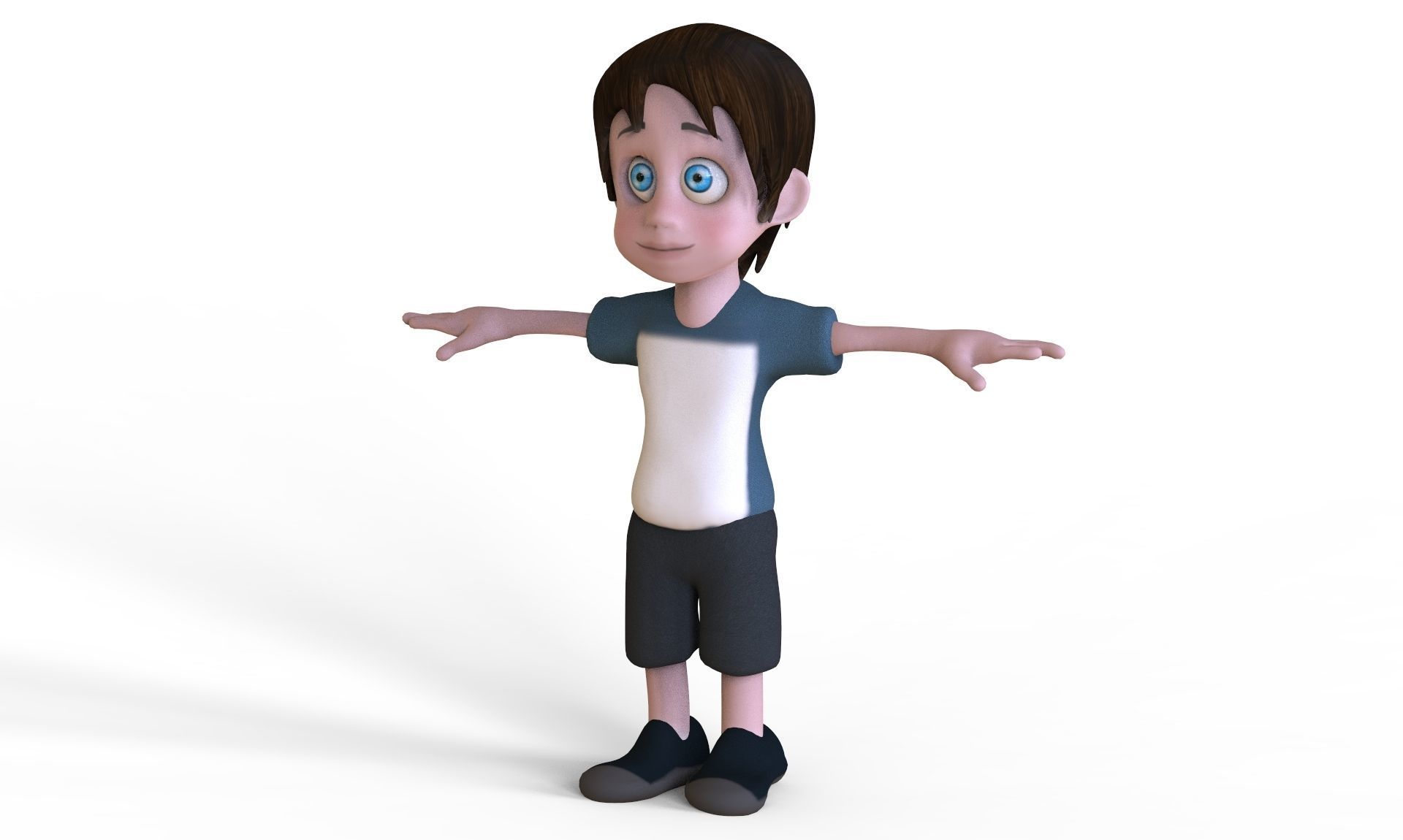 Toon Boy Low-poly 3D model_2