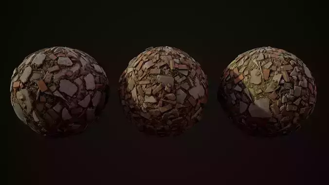 3 Debris Piles 4K PBR tileble materials 
