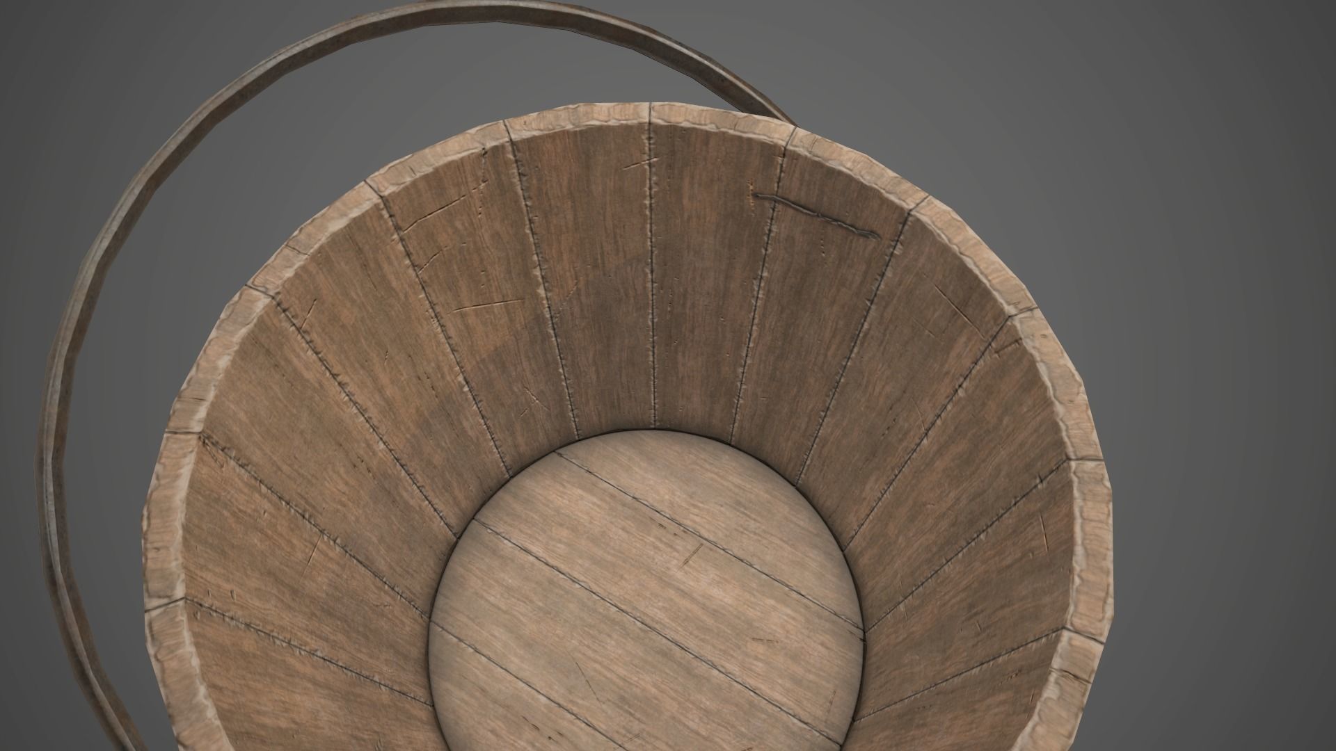 Wooden Bucket - - Gameready Asset Low-poly 3D model_6