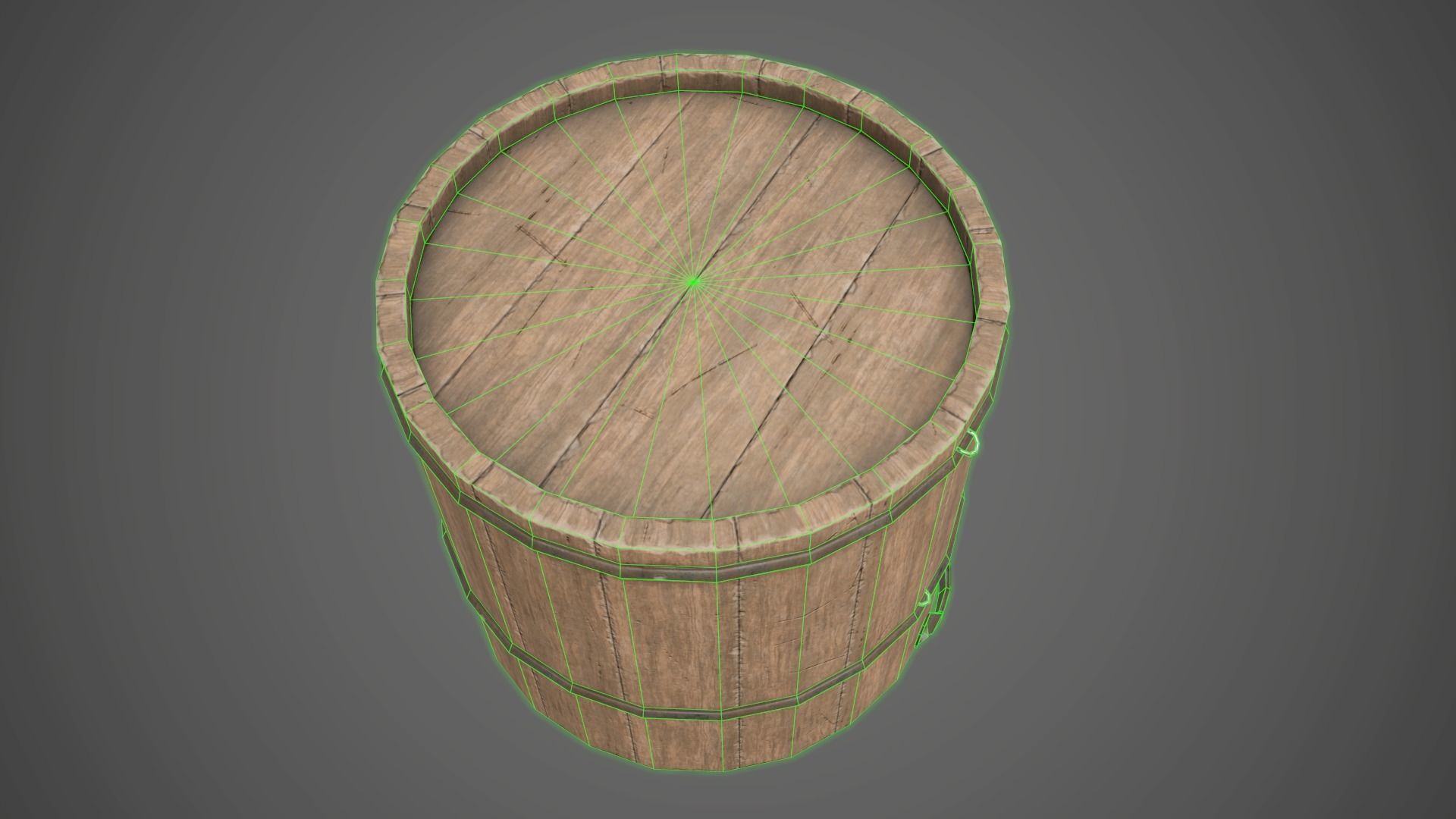 Wooden Bucket - - Gameready Asset Low-poly 3D model_9