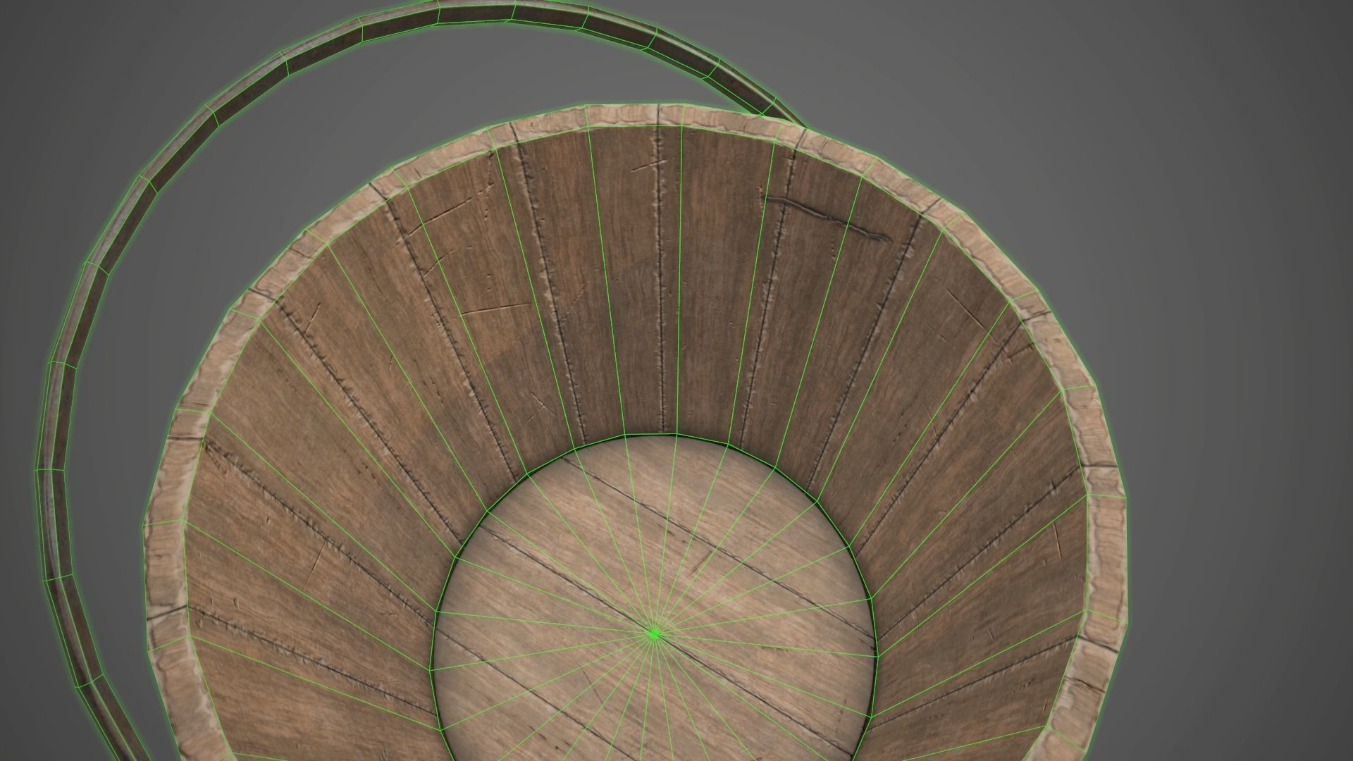 Wooden Bucket - - Gameready Asset Low-poly 3D model_7