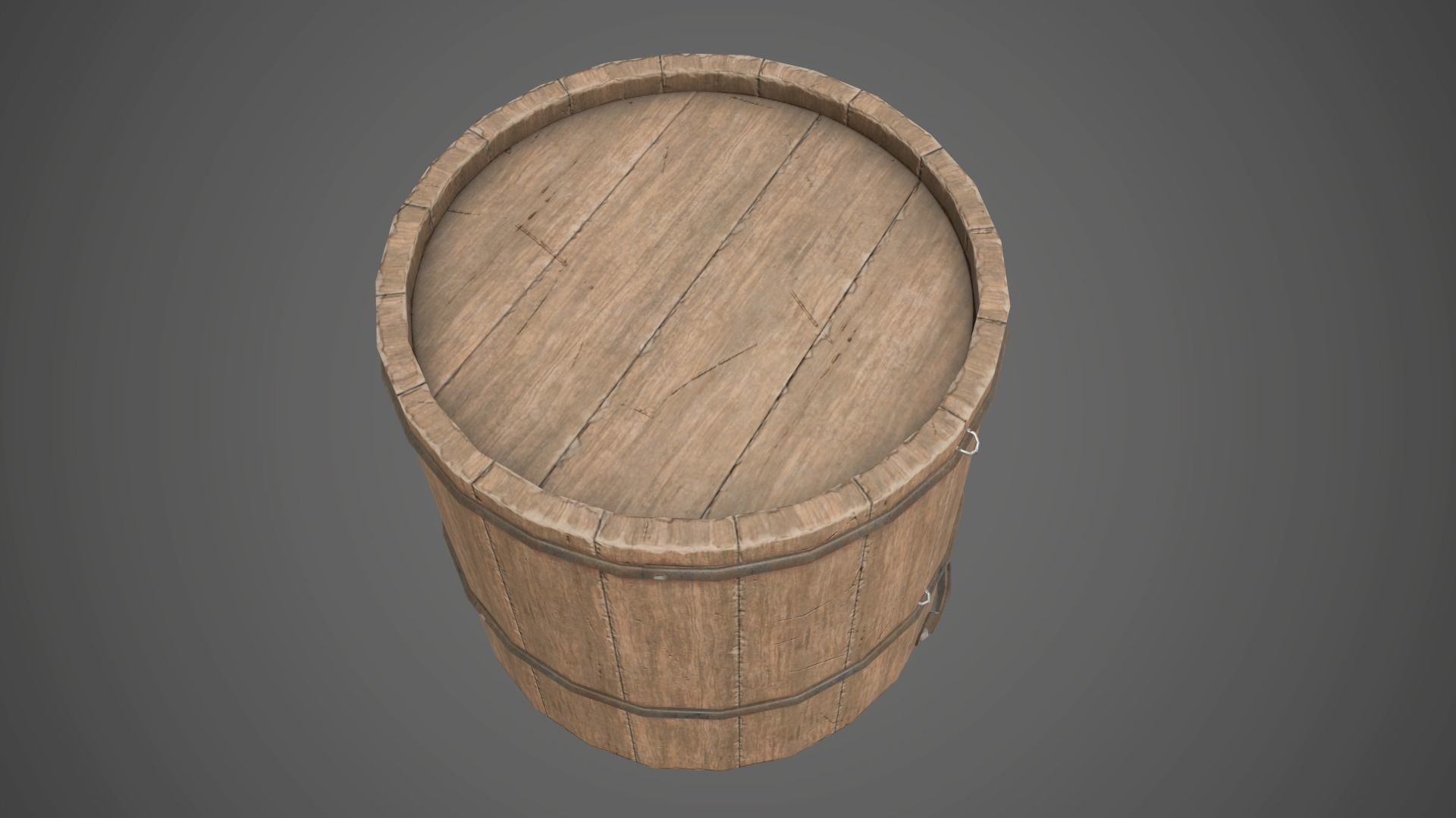 Wooden Bucket - - Gameready Asset Low-poly 3D model_8