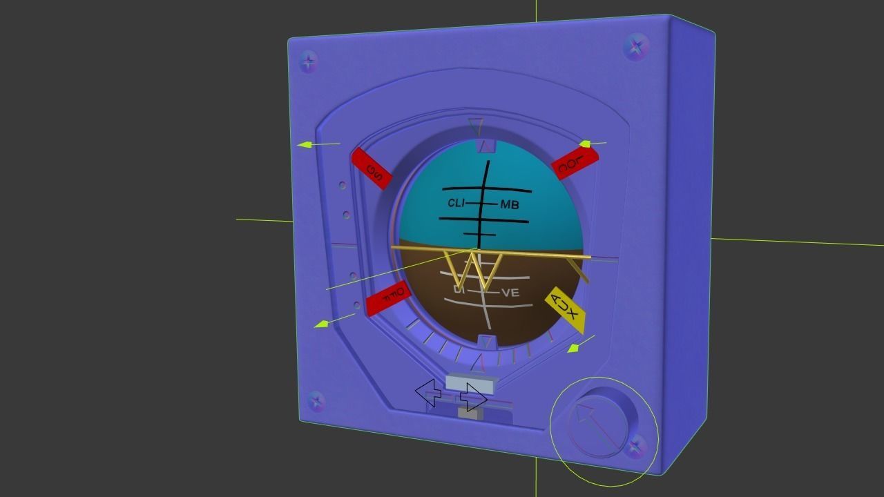 F16 Attitude Direction Indicator - ADI 3D model_3