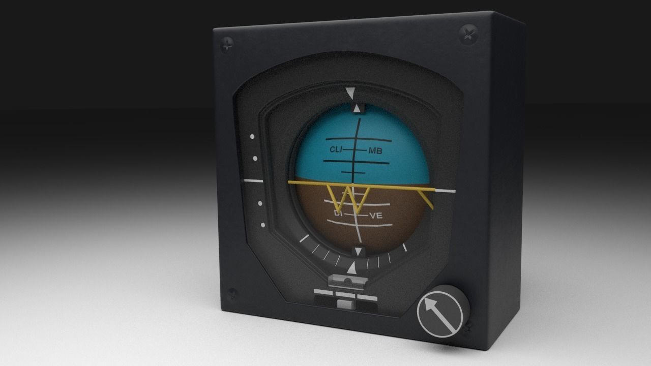 F16 Attitude Direction Indicator - ADI 3D model_4