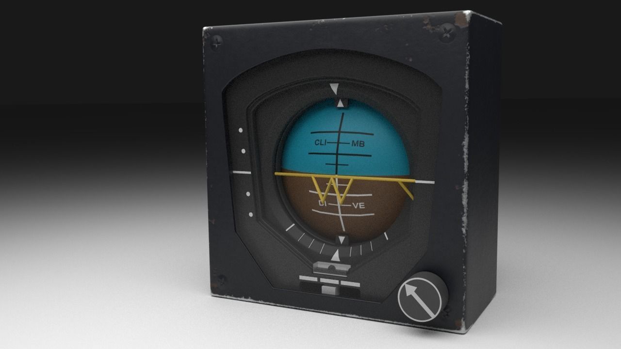F16 Attitude Direction Indicator - ADI 3D model_6