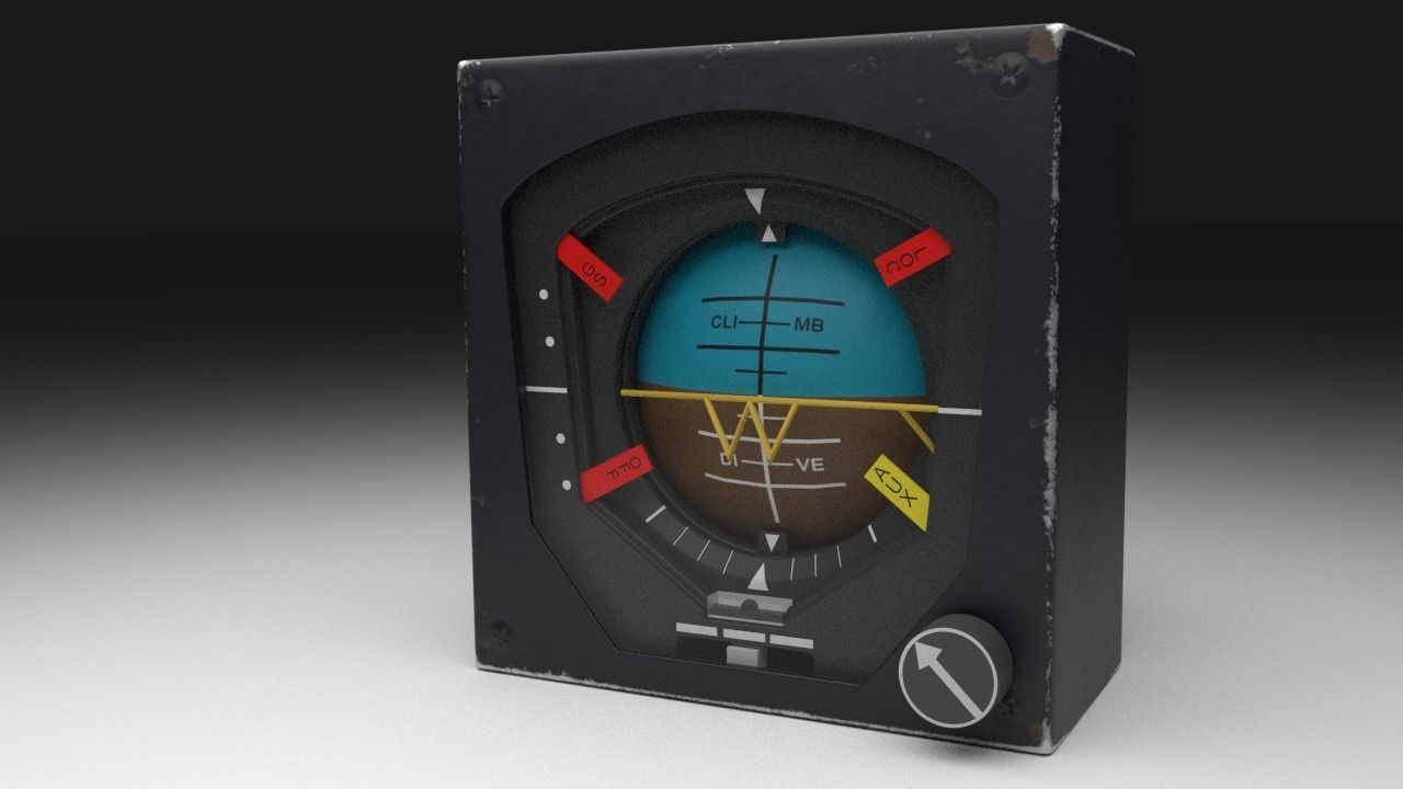 F16 Attitude Direction Indicator - ADI 3D model_5