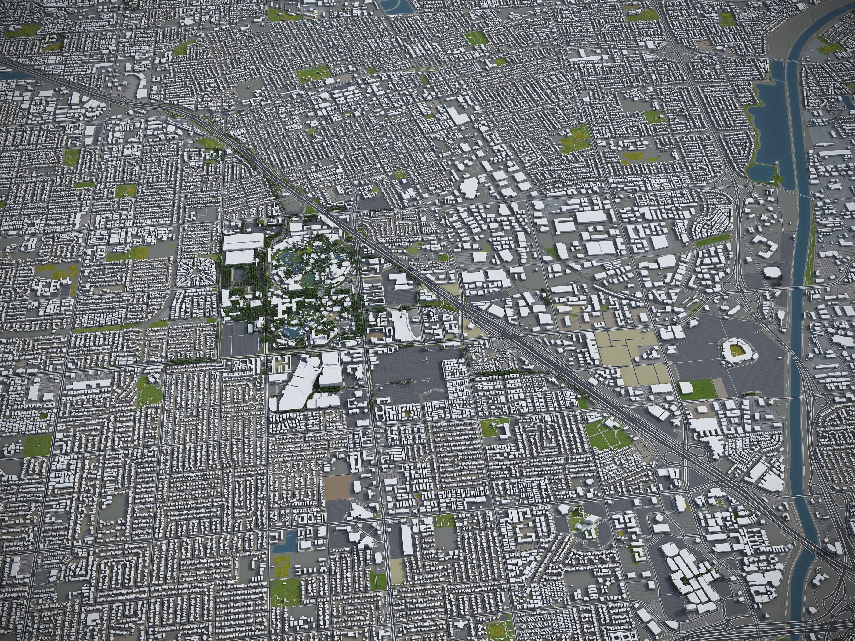 Anaheim - 3D City Model Low-poly 3D model_7