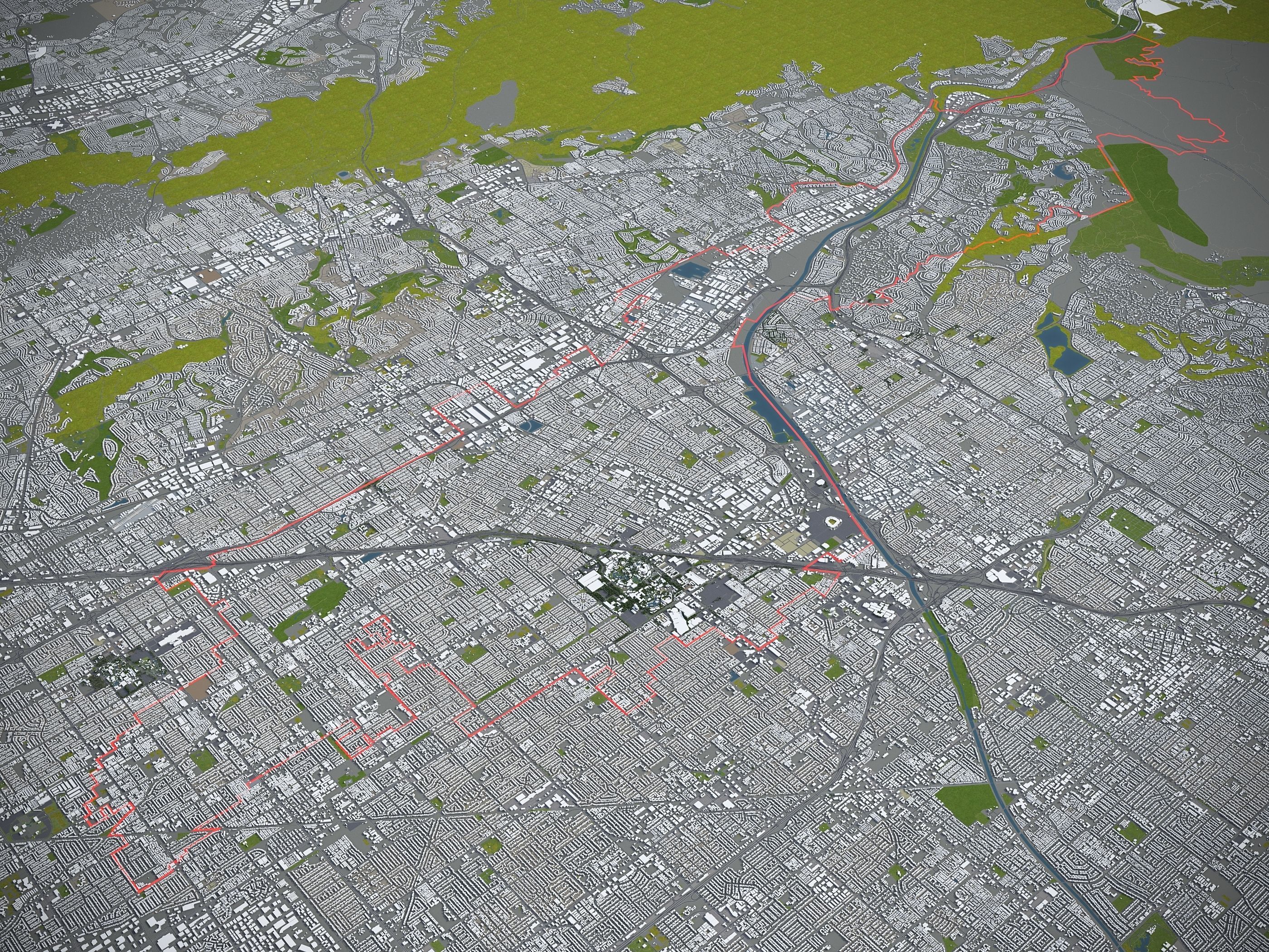 Anaheim - 3D City Model Low-poly 3D model_9