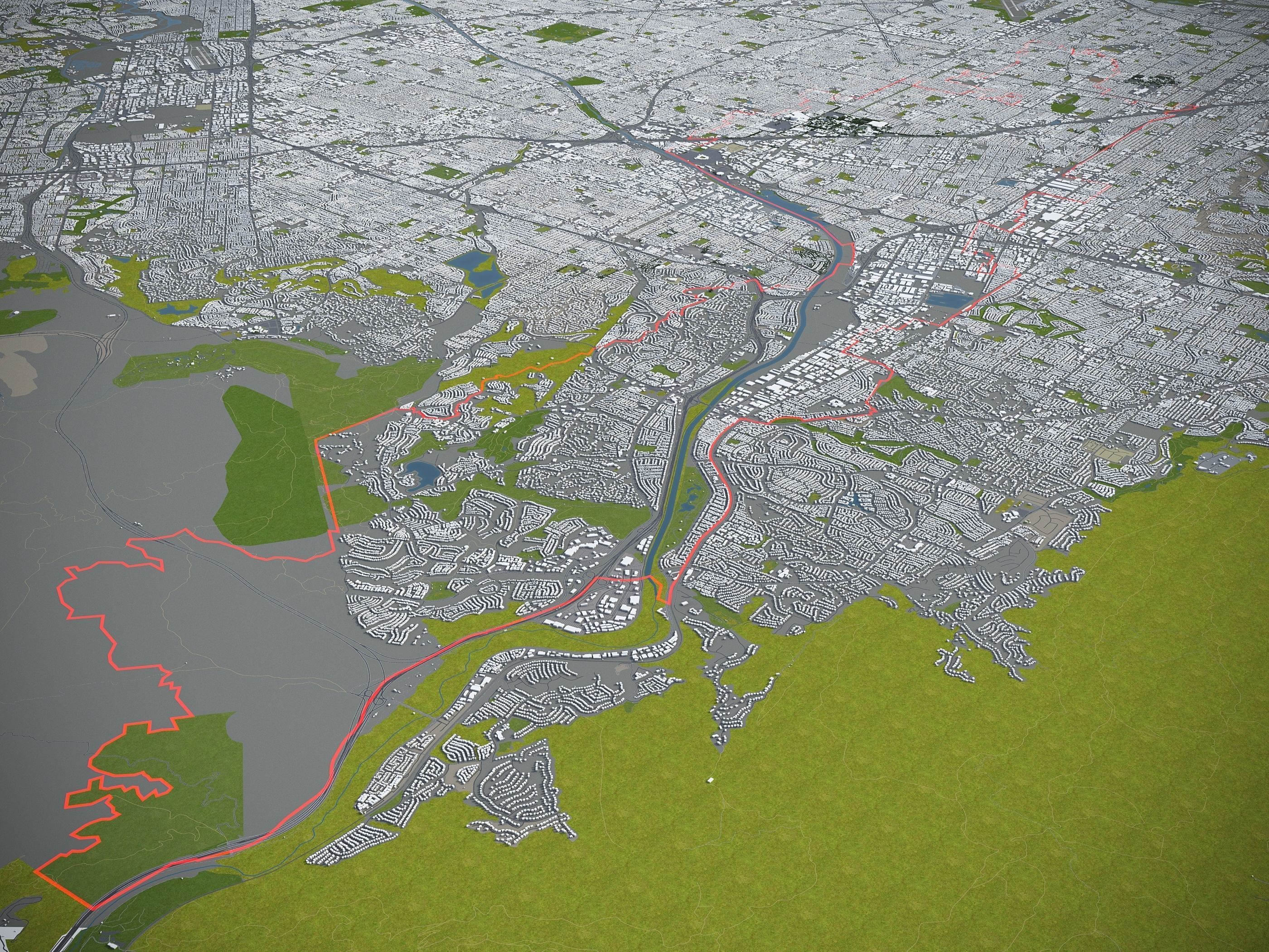 Anaheim - 3D City Model Low-poly 3D model_8