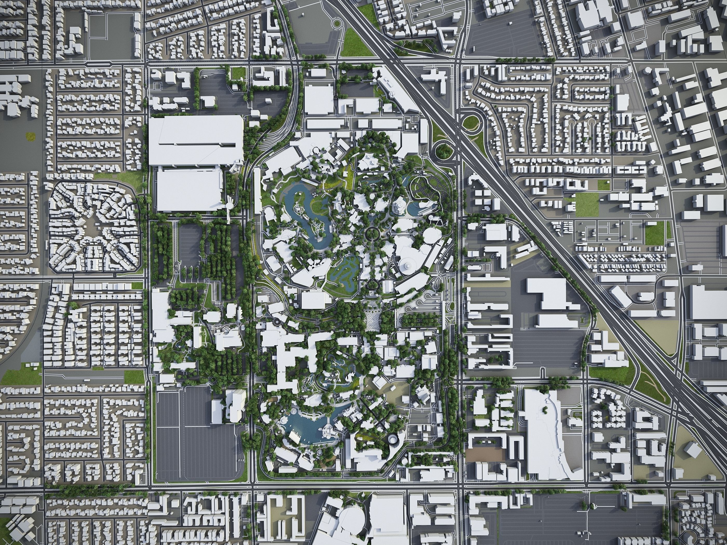 Anaheim - 3D City Model Low-poly 3D model_12