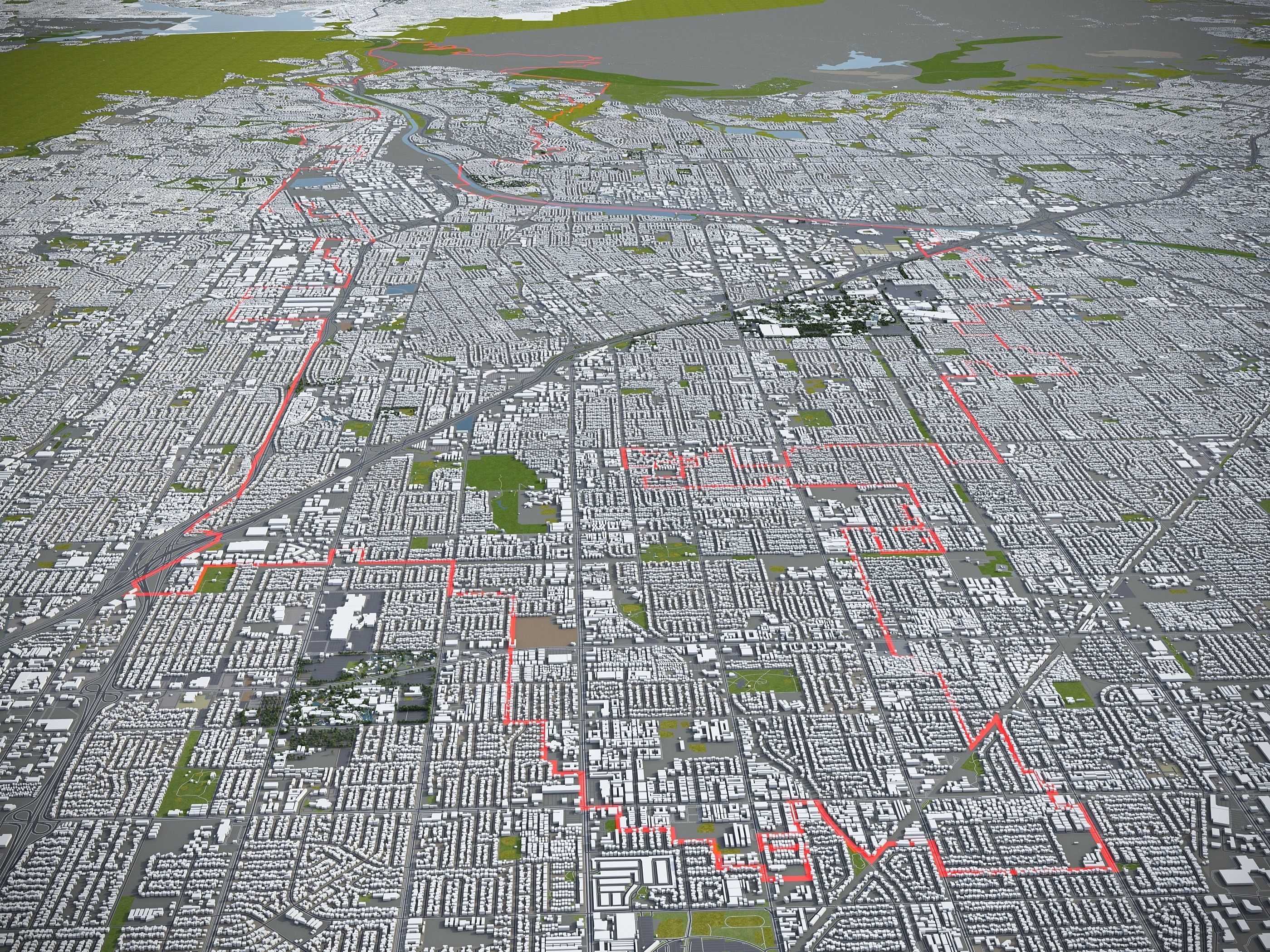 Anaheim - 3D City Model Low-poly 3D model_5