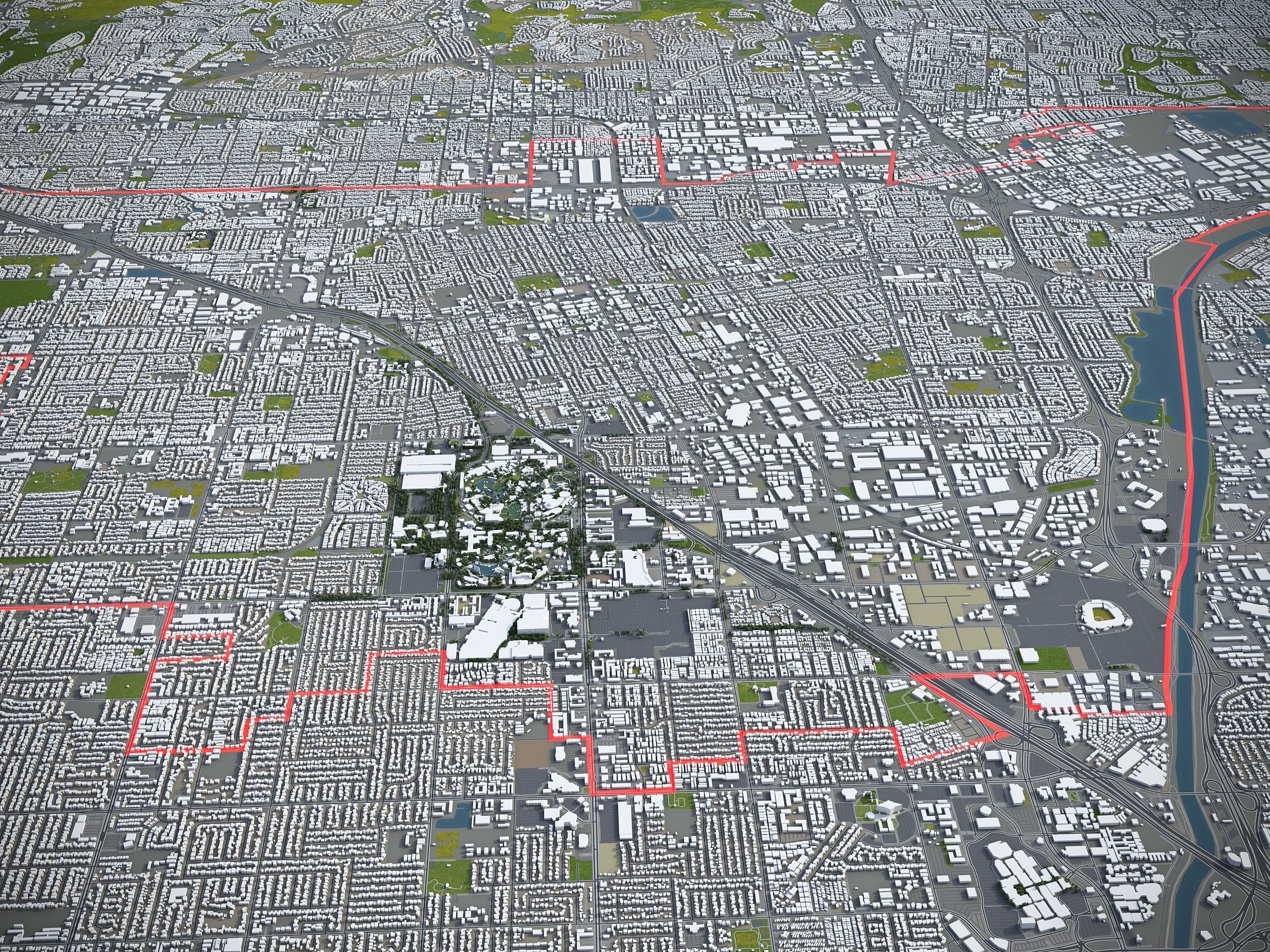 Anaheim - 3D City Model Low-poly 3D model_2