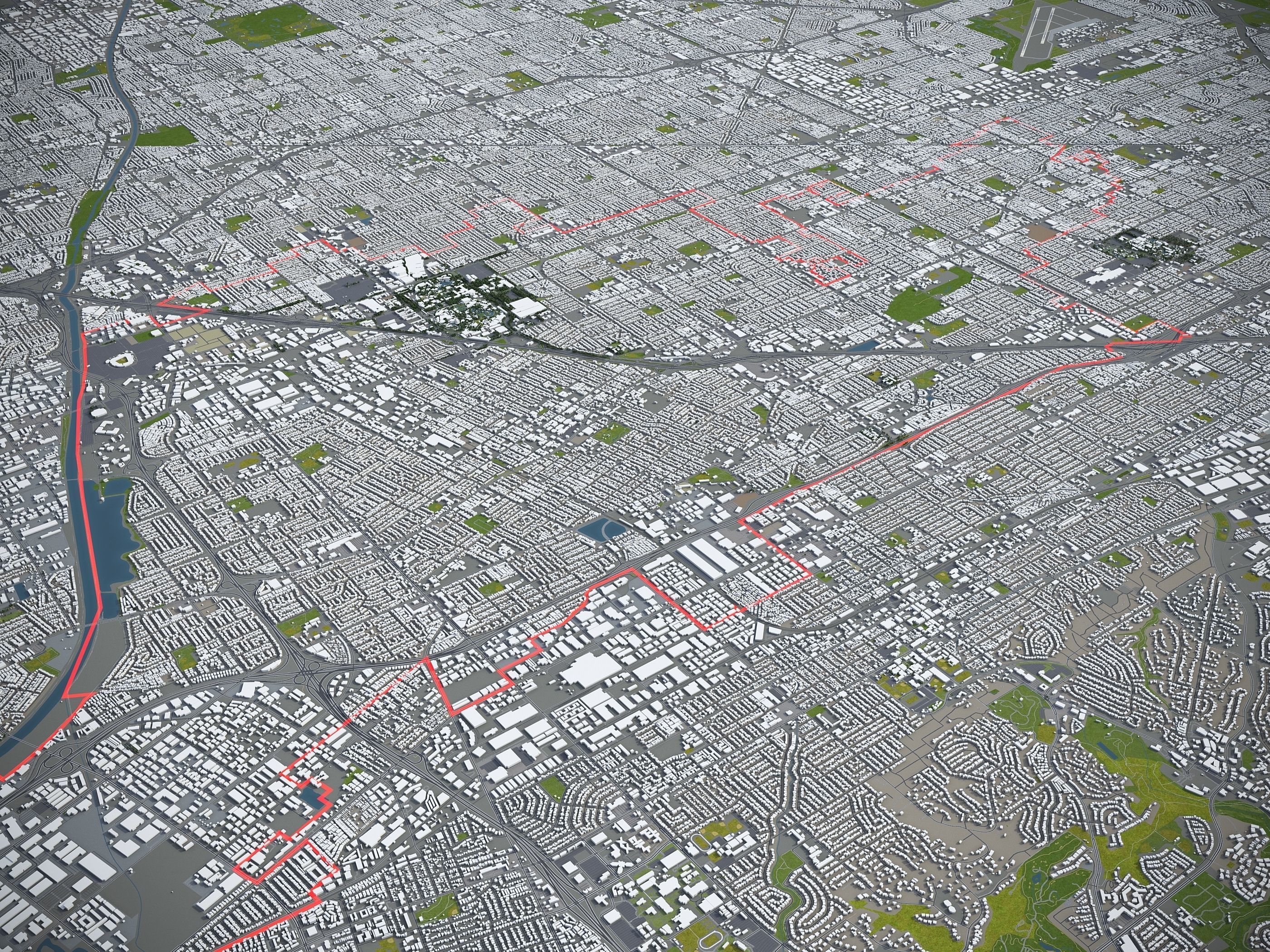 Anaheim - 3D City Model Low-poly 3D model_4