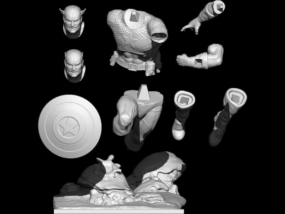 captain america 3D print model_5