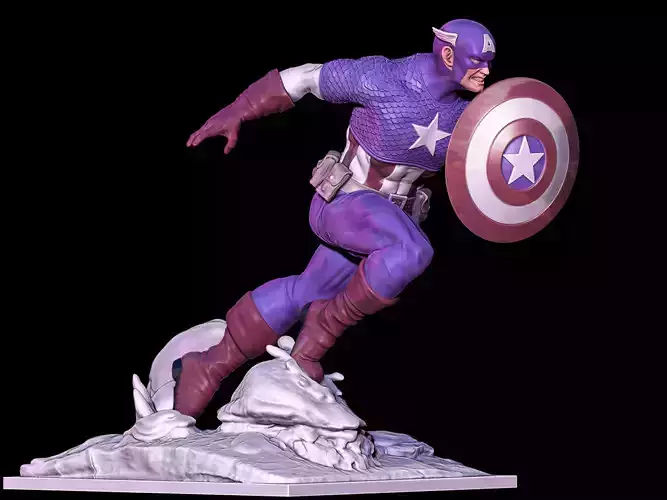 captain america 3D print model