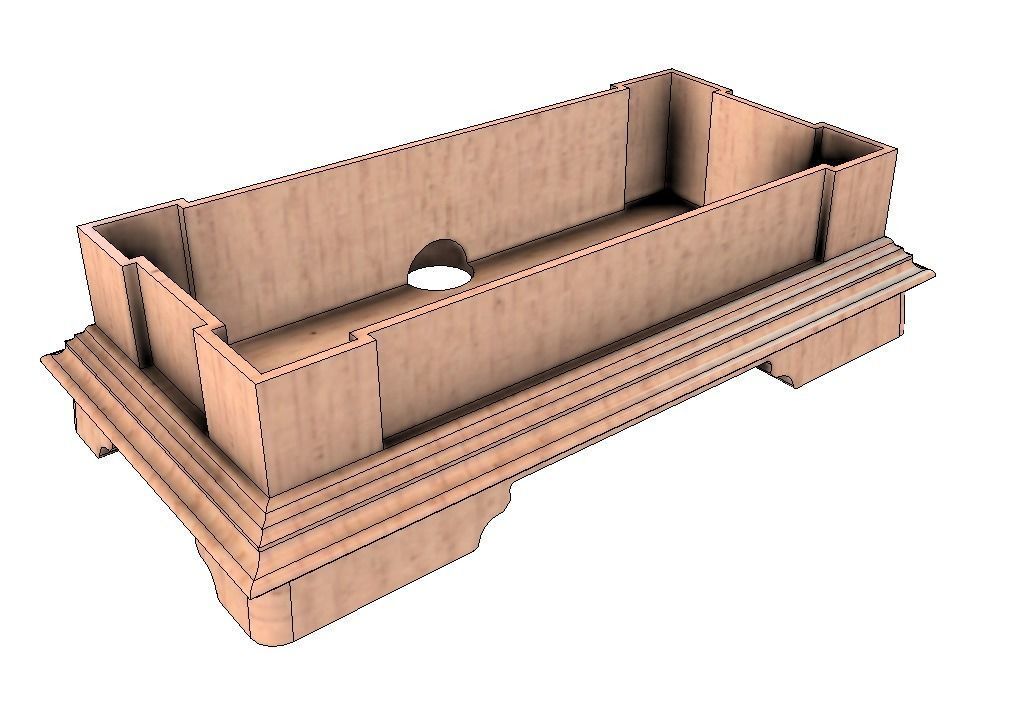 Mantel Clock - Hide away drawer - D2  3D print model_2
