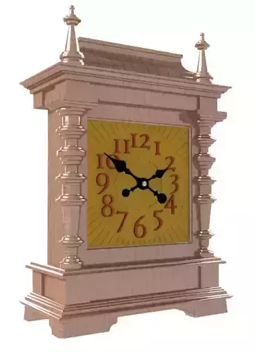 Mantel Clock - Hide away drawer - D2  3D print model Mantel Clock - Hide away drawer - D2  3D print model
