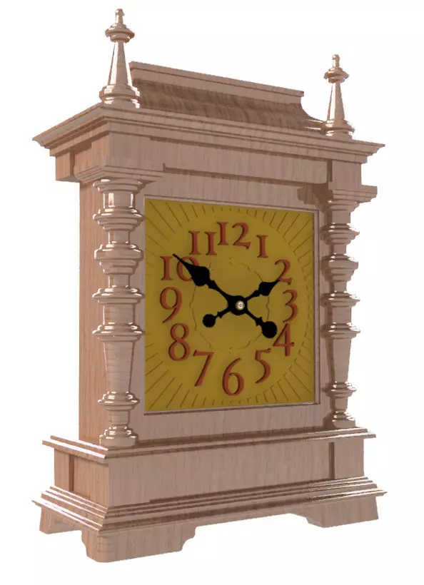 Mantel Clock - Hide away drawer - D2  3D print model_0