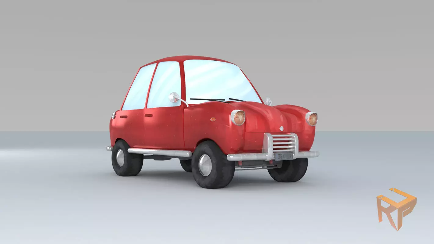 toon car 3D model_0