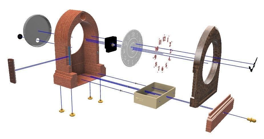 Drawer Clock - Design A1 3D print model_2