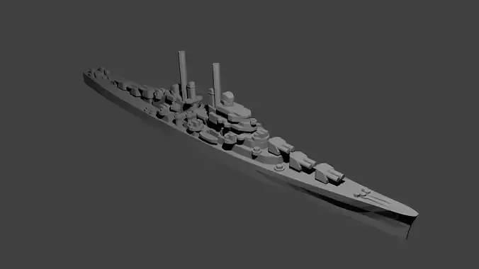 US Juneau Class Cruiser Warship 3D print model