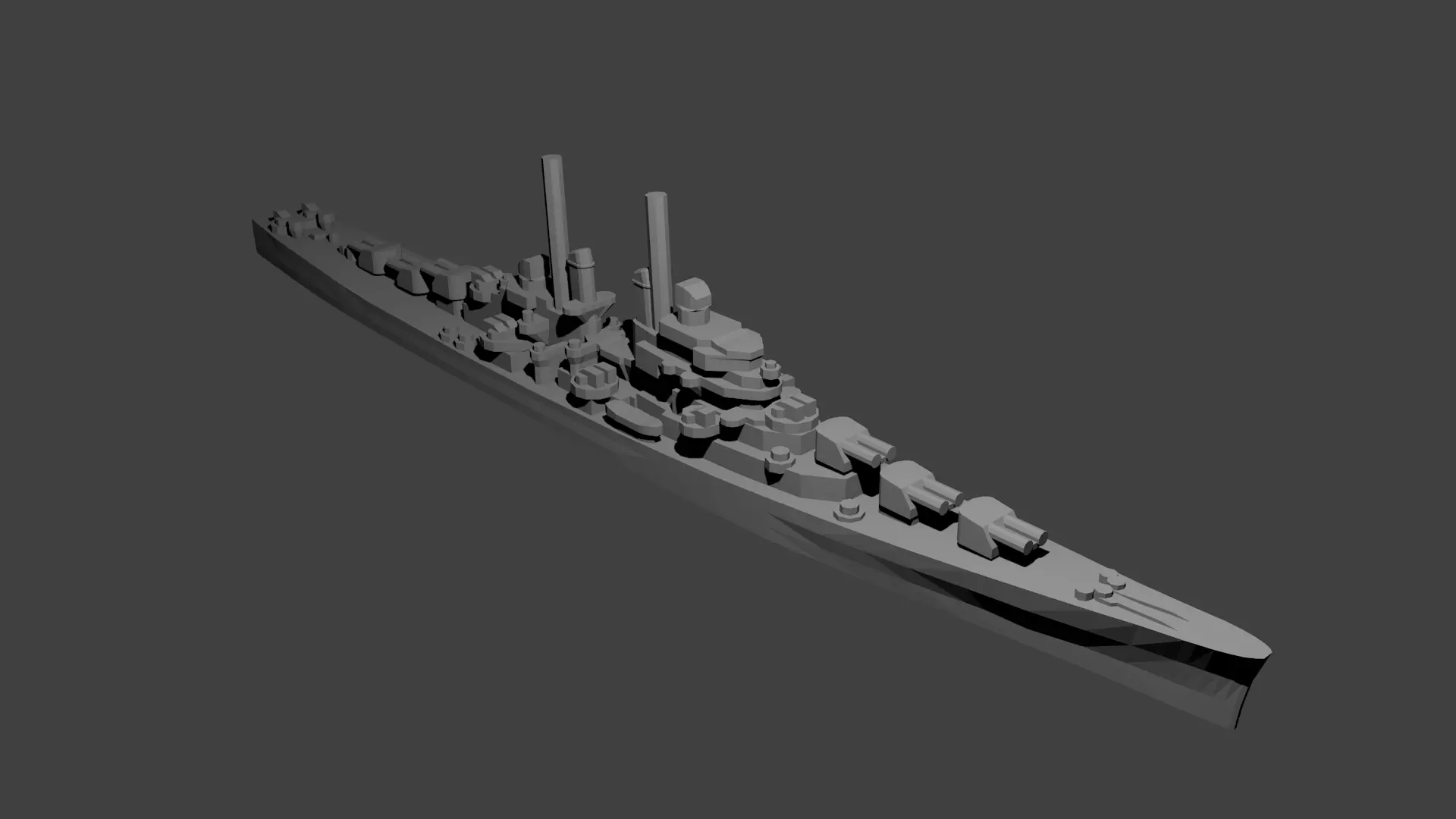 US Juneau Class Cruiser Warship 3D print model_0