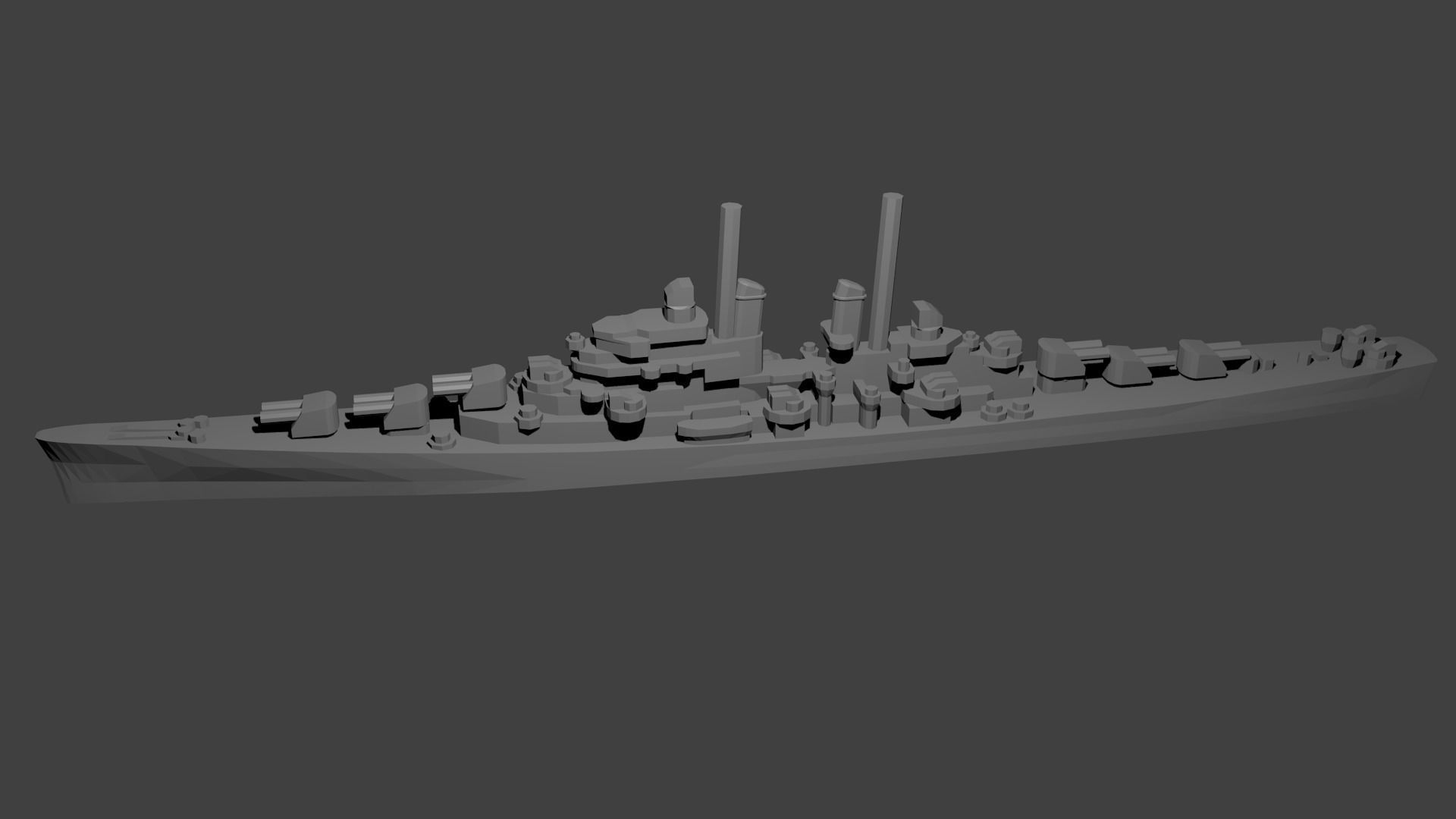 US Juneau Class Cruiser Warship 3D print model_1