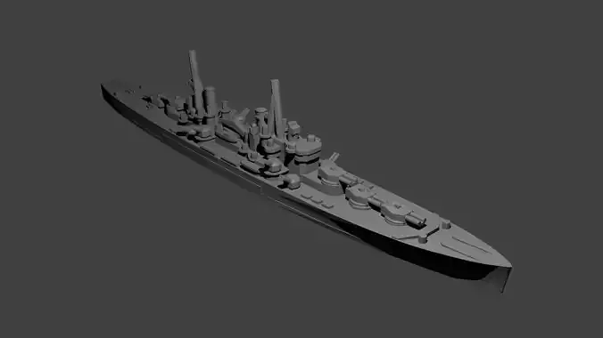 British Minotaur Class Cruiser Warship 3D print model
